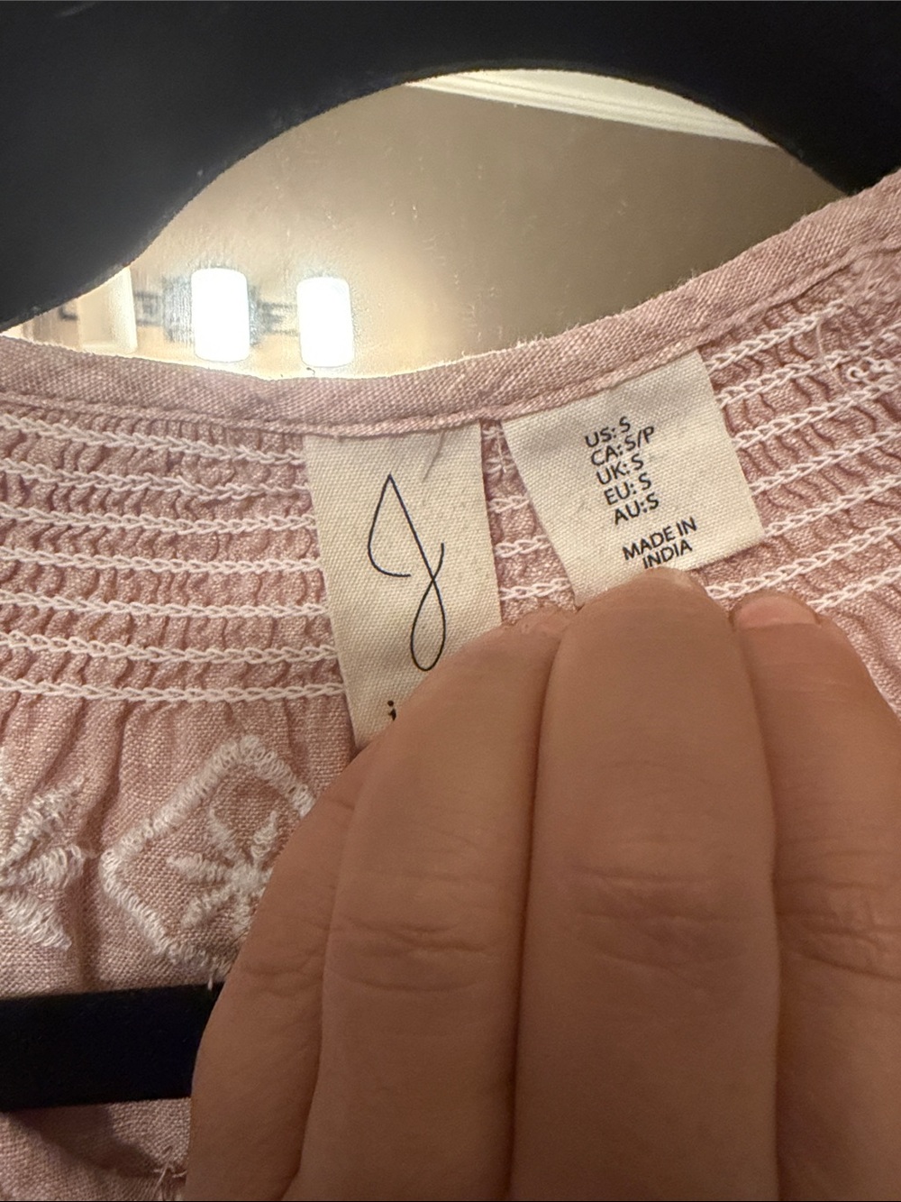 Joie Dusty Rose Embroidered Peasant Tunic - Picture 4 of 4
